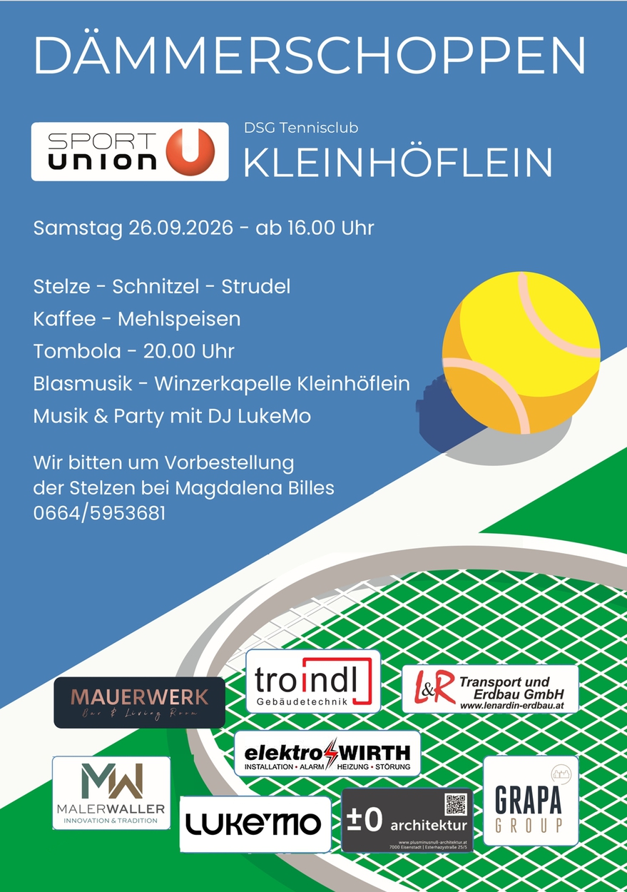 Einladung Dämmerschoppen 26 September